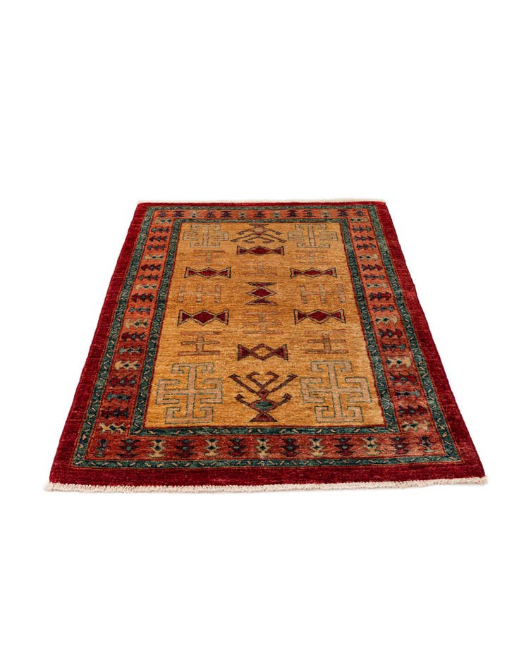 Detail image of  3' 3 x 4' 10  Hand Knotted Ziegler Wool Rug