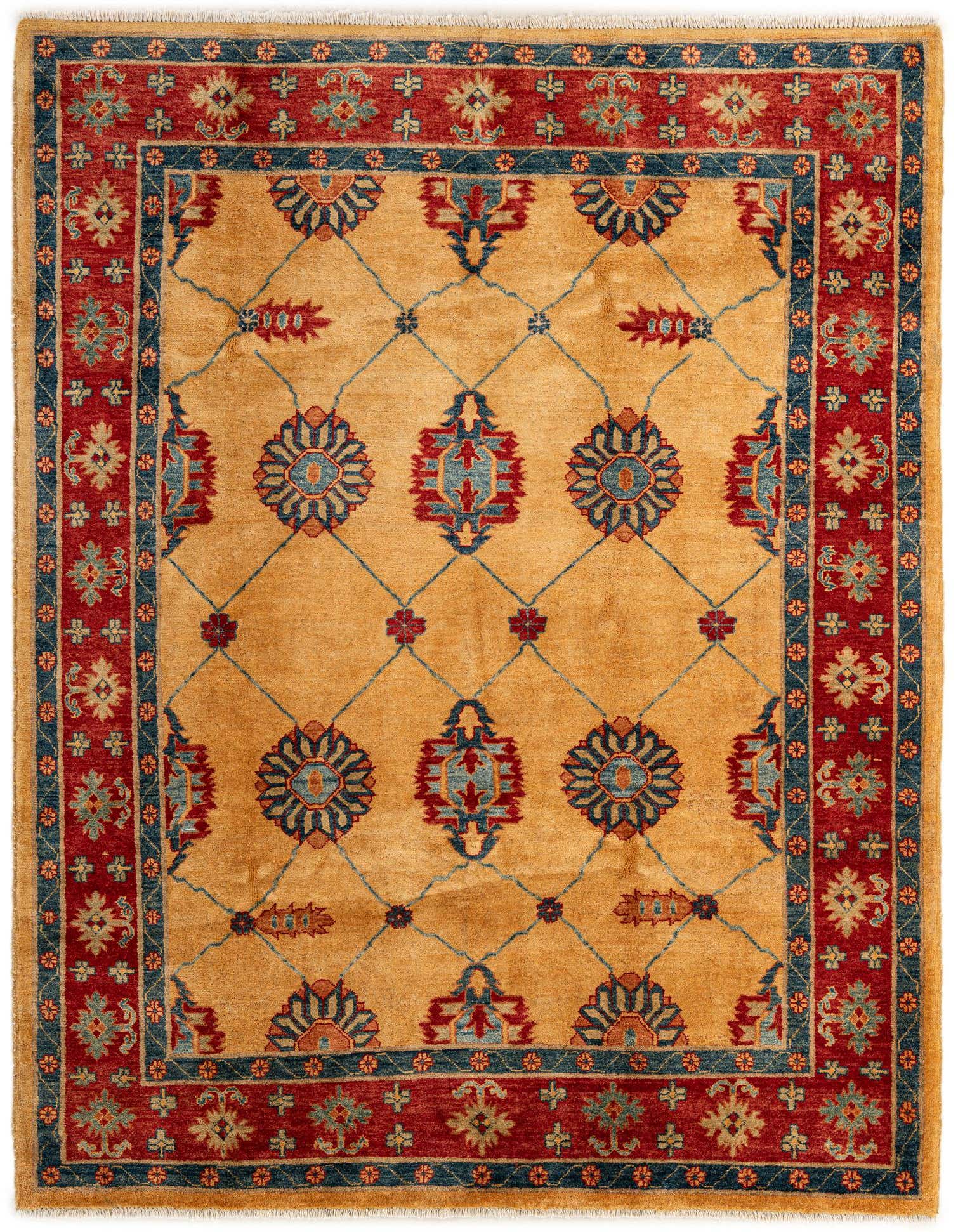 A 5x7 rectangular Ziegler wool rug featuring a traditional Oriental pattern in warm brown, tan, red, and blue tones.