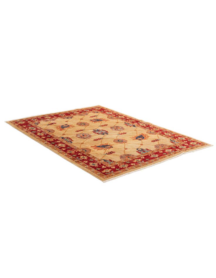 Detail image of  5' 7 x 7' 6  Hand Knotted Ziegler Wool Rug