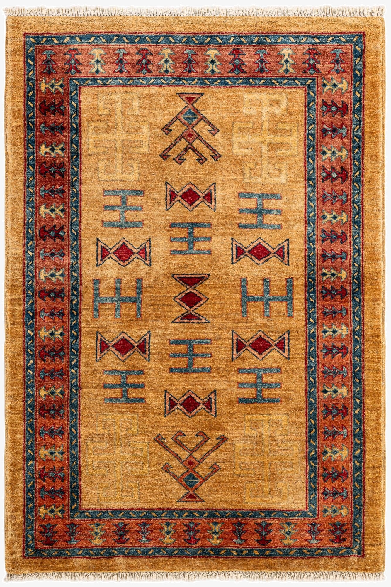  3' 5 x 4' 11  Hand Knotted Ziegler Wool Rug