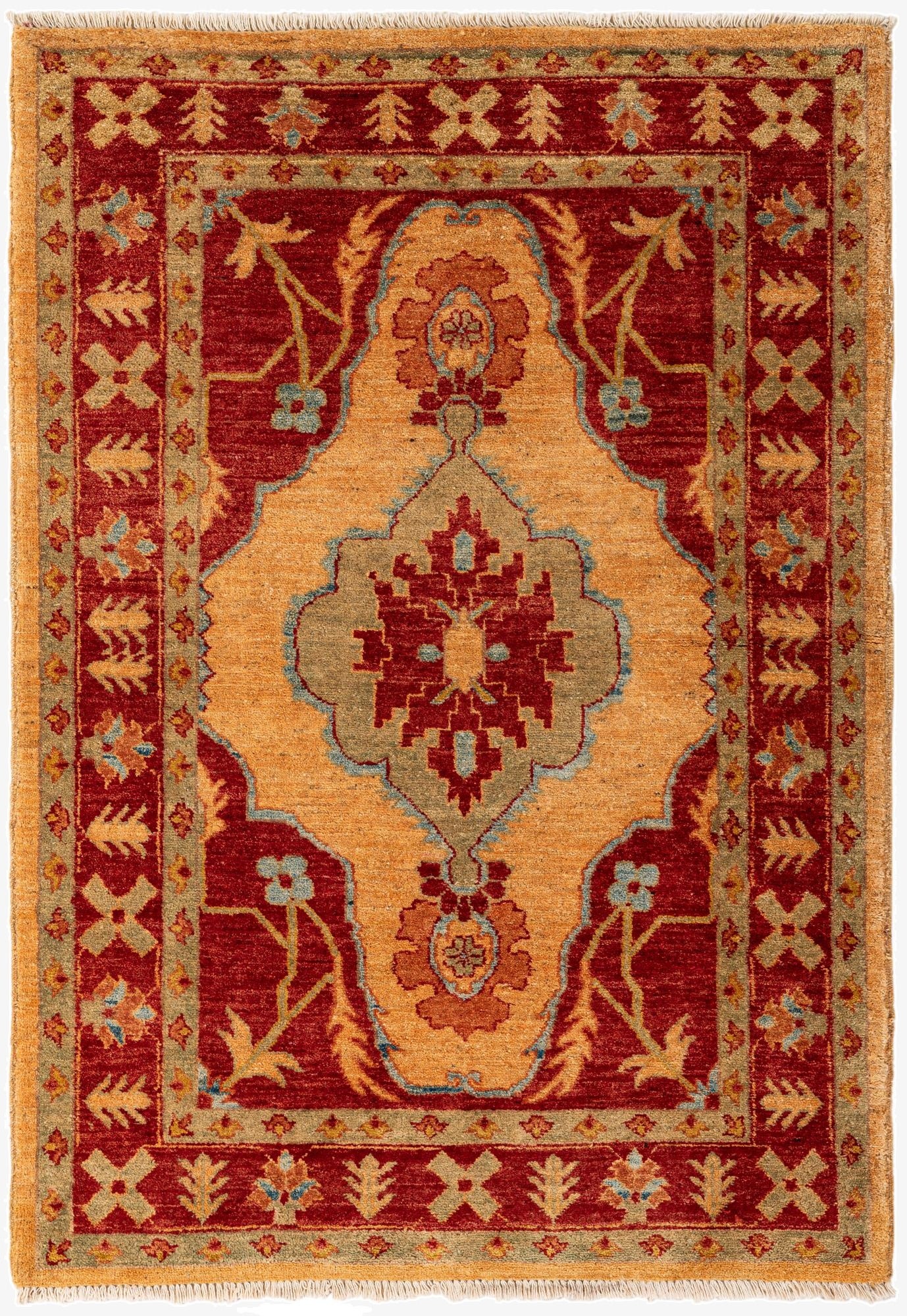  3' 6 x 4' 11  Hand Knotted Ziegler Wool Rug