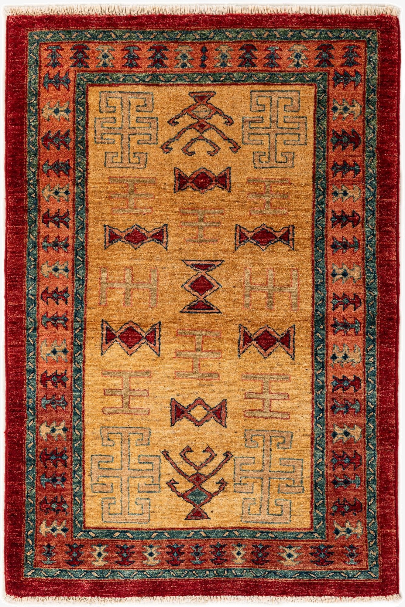  3' 3 x 4' 9  Hand Knotted Ziegler Wool Rug