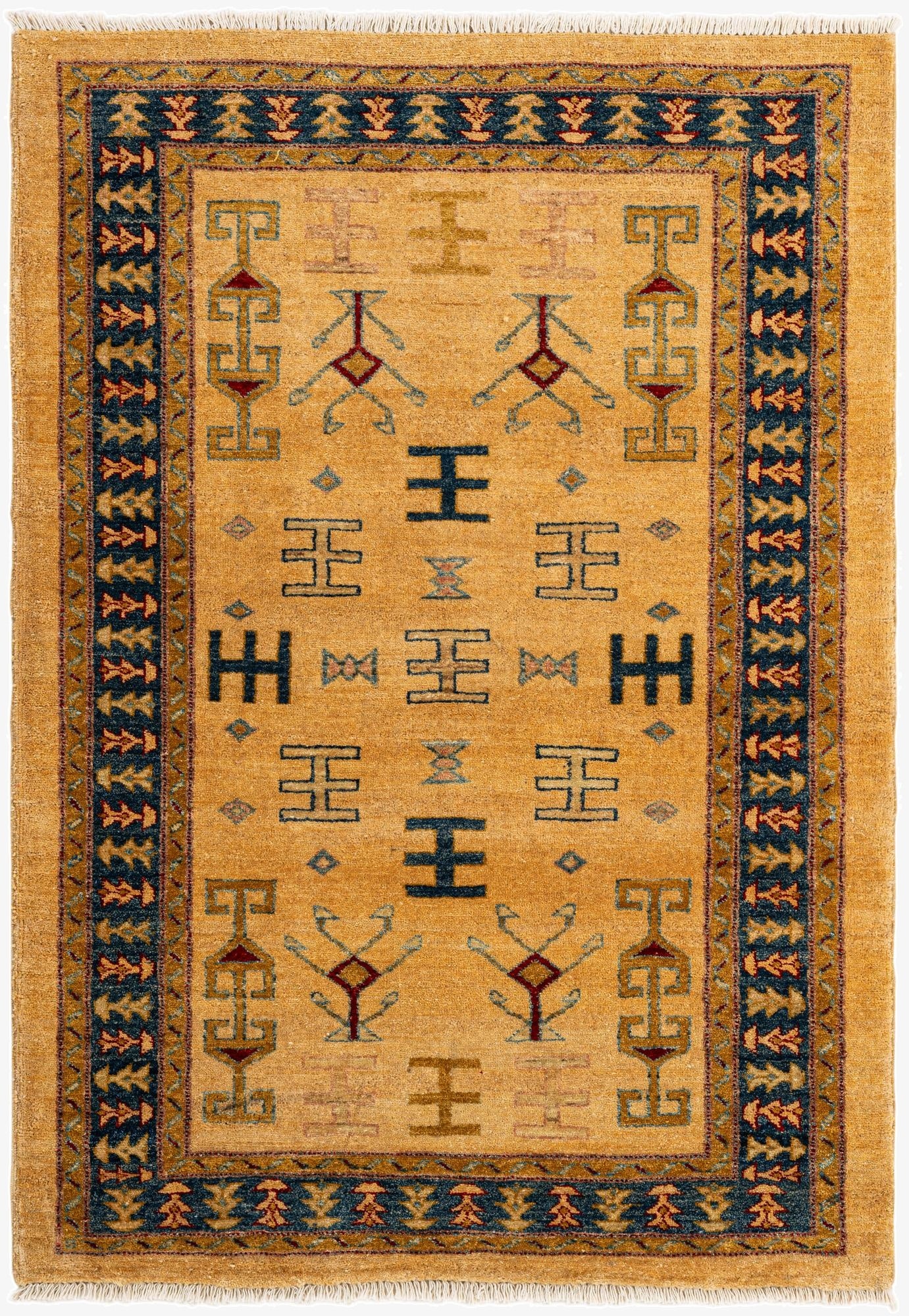  3' 4 x 4' 8  Hand Knotted Ziegler Wool Rug