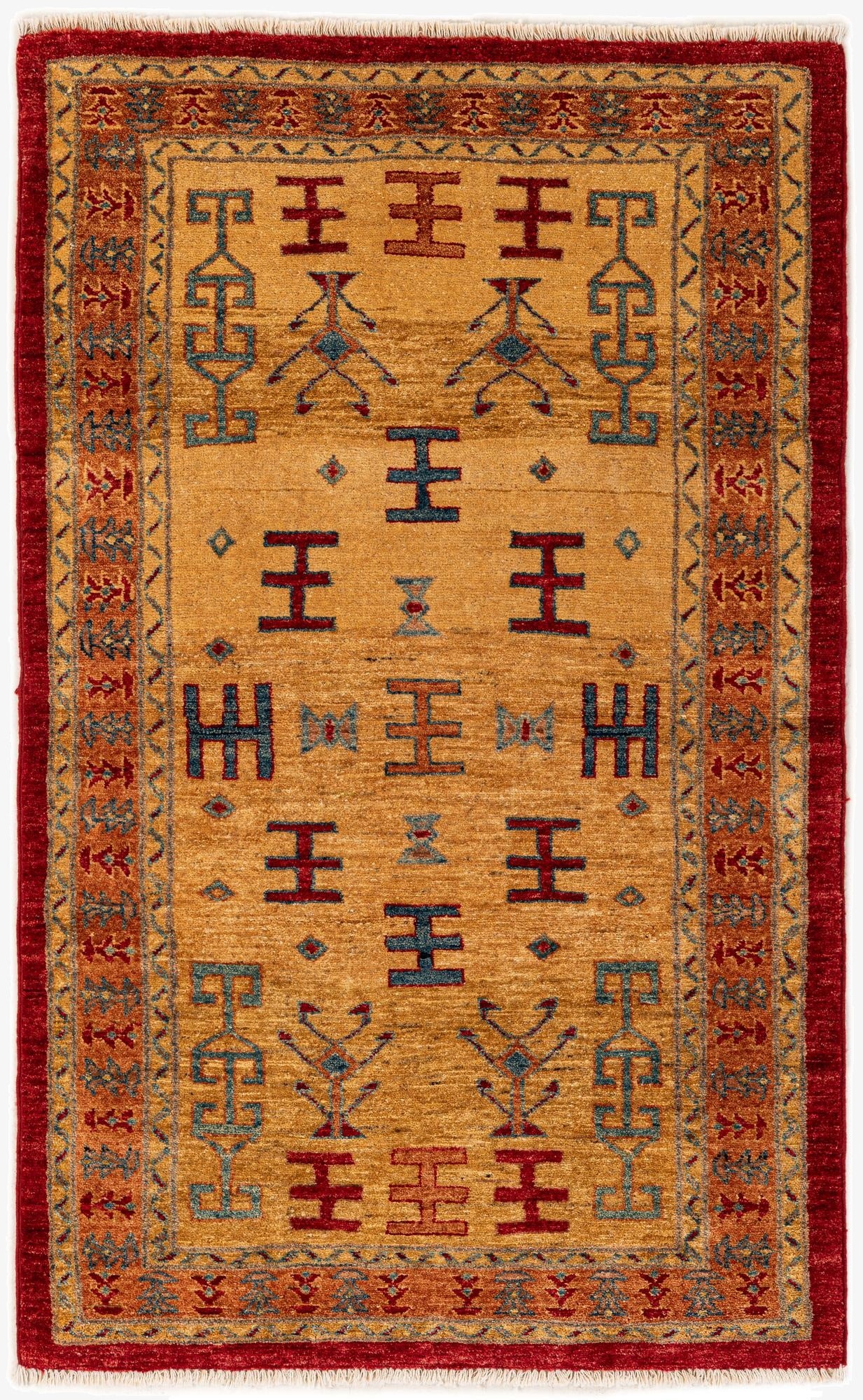  3' 3 x 5' 4  Hand Knotted Ziegler Wool Rug