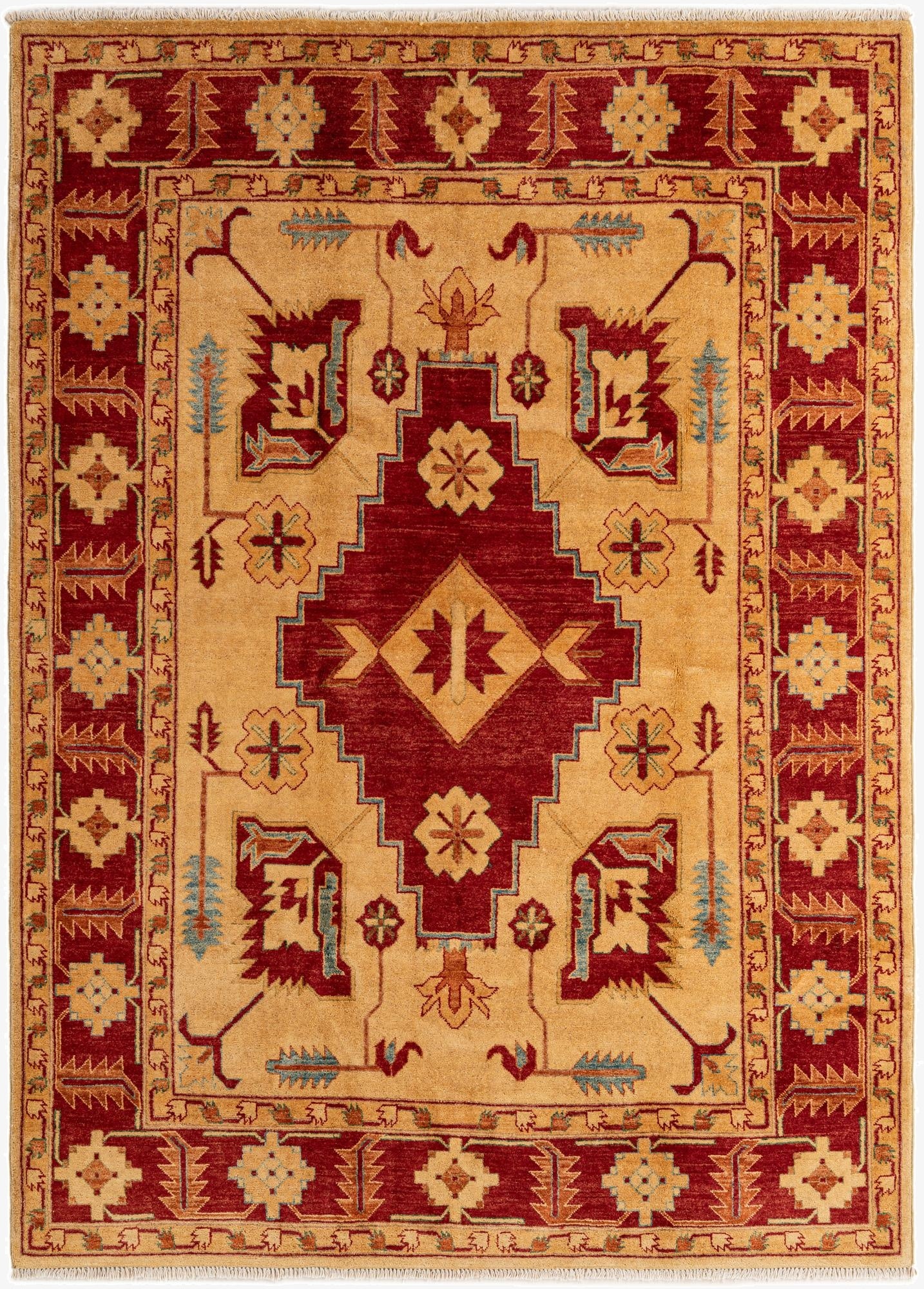  5' 8 x 7' 9  Hand Knotted Ziegler Wool Rug
