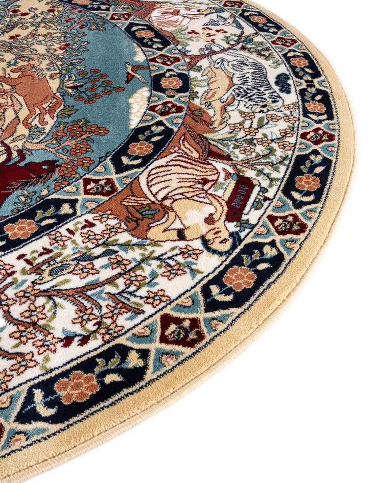 Detail image of  5' 3 x 5' 3 Nain Design Round Rug