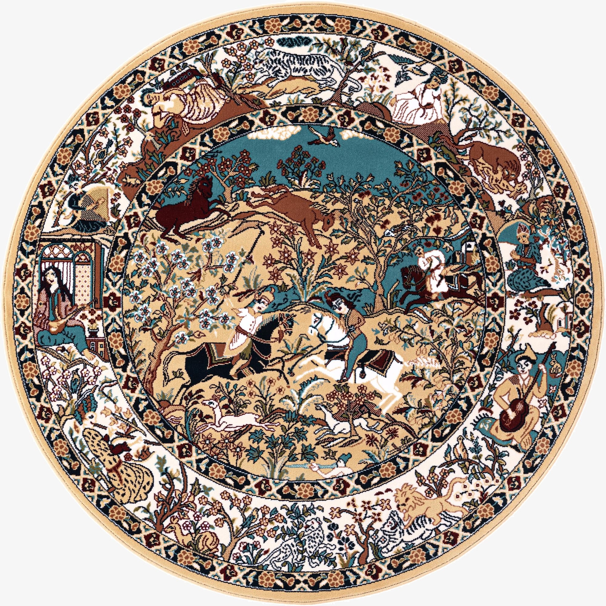  5' 3 x 5' 3 Nain Design Round Rug