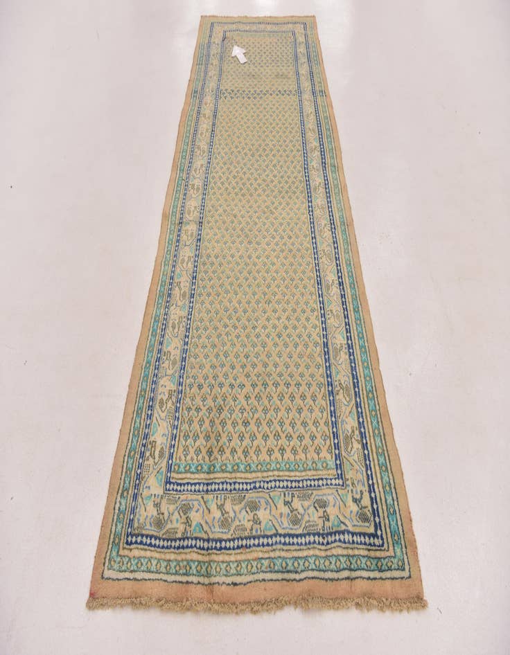 Detail image of  3' 9 x 10' 6  Hand Knotted Botemir Persian Wool Runner Rug