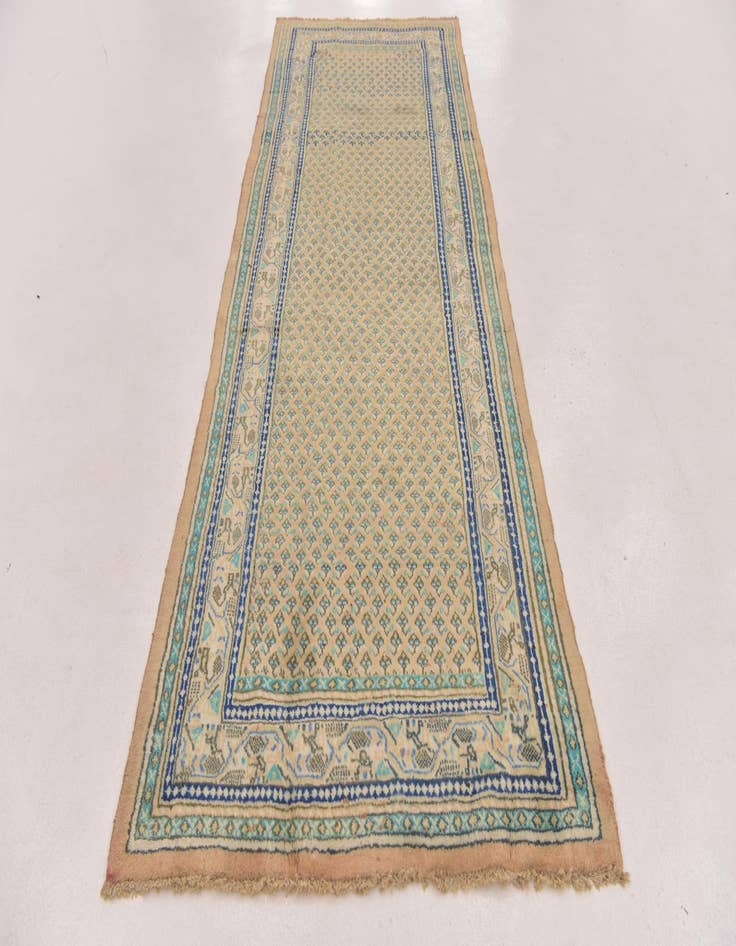 Detail image of  3' 9 x 10' 6  Hand Knotted Botemir Persian Wool Runner Rug