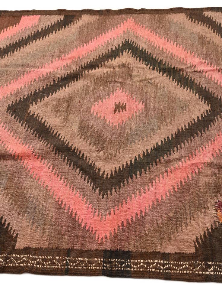 Detail image of  4' 2 x 11' 8  Hand Woven Kilim Fars Wool Runner Rug