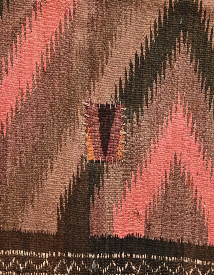 Detail image of  4' 2 x 11' 8  Hand Woven Kilim Fars Wool Runner Rug