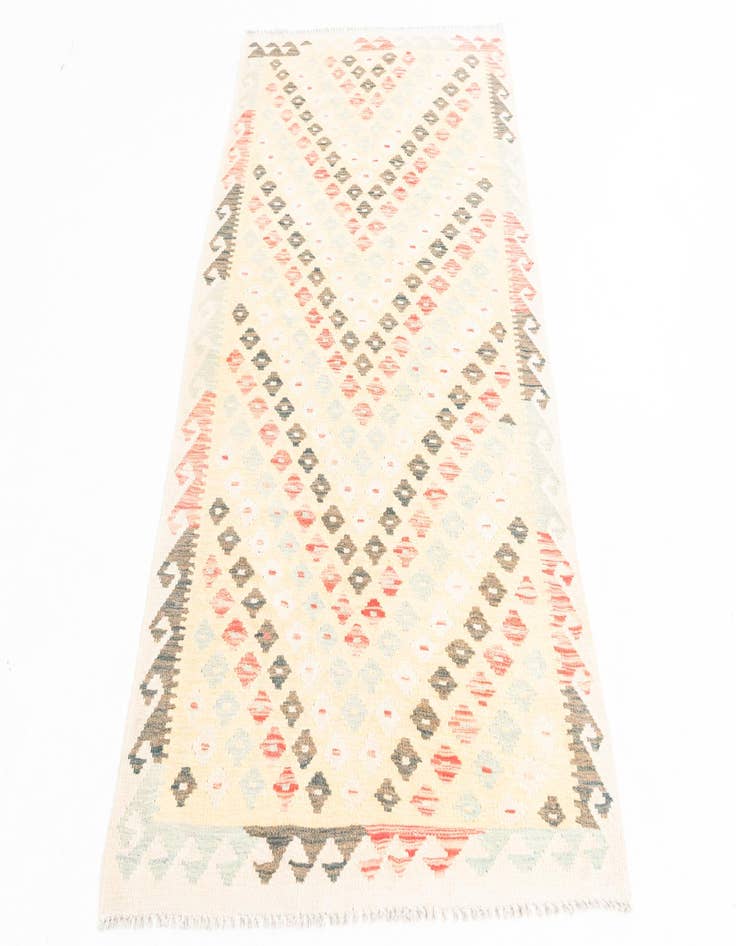 Detail image of  3' 5 x 6' 7  Hand Woven Kilim Maymana Wool Runner Rug