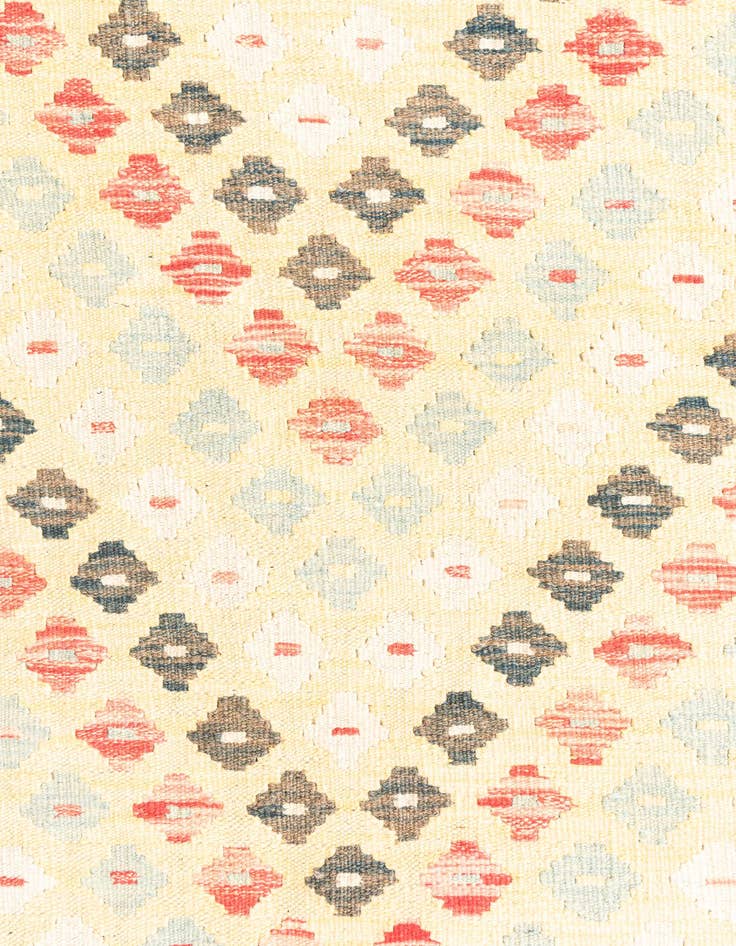 Detail image of  3' 5 x 6' 7  Hand Woven Kilim Maymana Wool Runner Rug