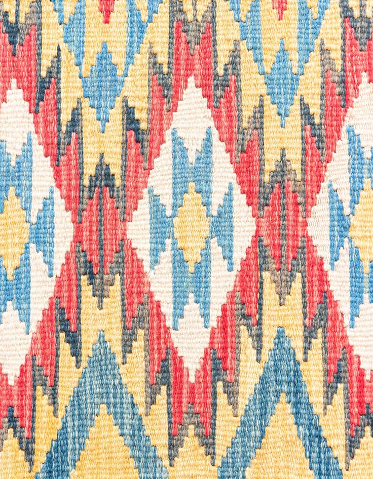 Detail image of  3' 5 x 6' 10  Hand Woven Kilim Maymana Wool Runner Rug