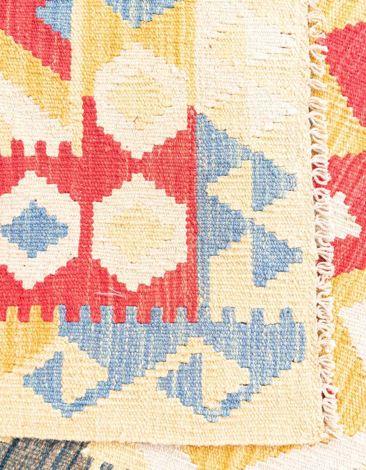 Detail image of  3' 3 x 6' 7  Hand Woven Kilim Maymana Wool Runner Rug
