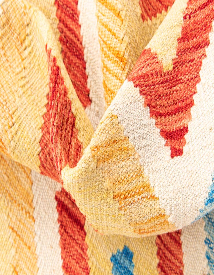 Detail image of  3' 3 x 6' 7  Hand Woven Kilim Maymana Wool Runner Rug