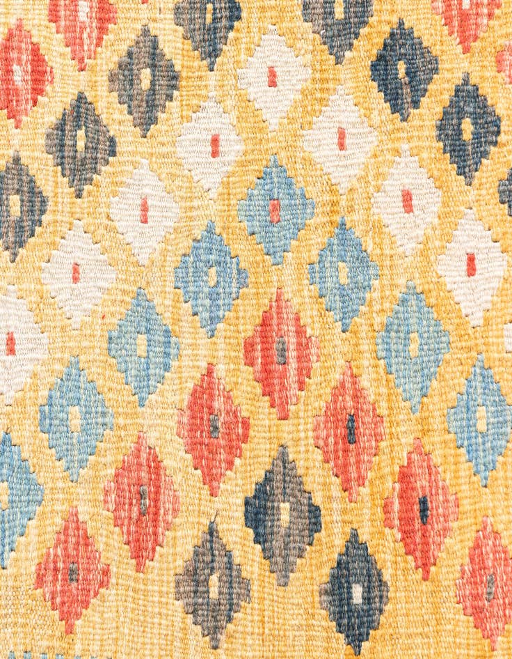 Detail image of  3' 4 x 6' 7  Hand Woven Kilim Maymana Wool Runner Rug
