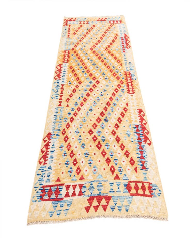 Detail image of  3' 4 x 6' 8  Hand Woven Kilim Maymana Wool Runner Rug