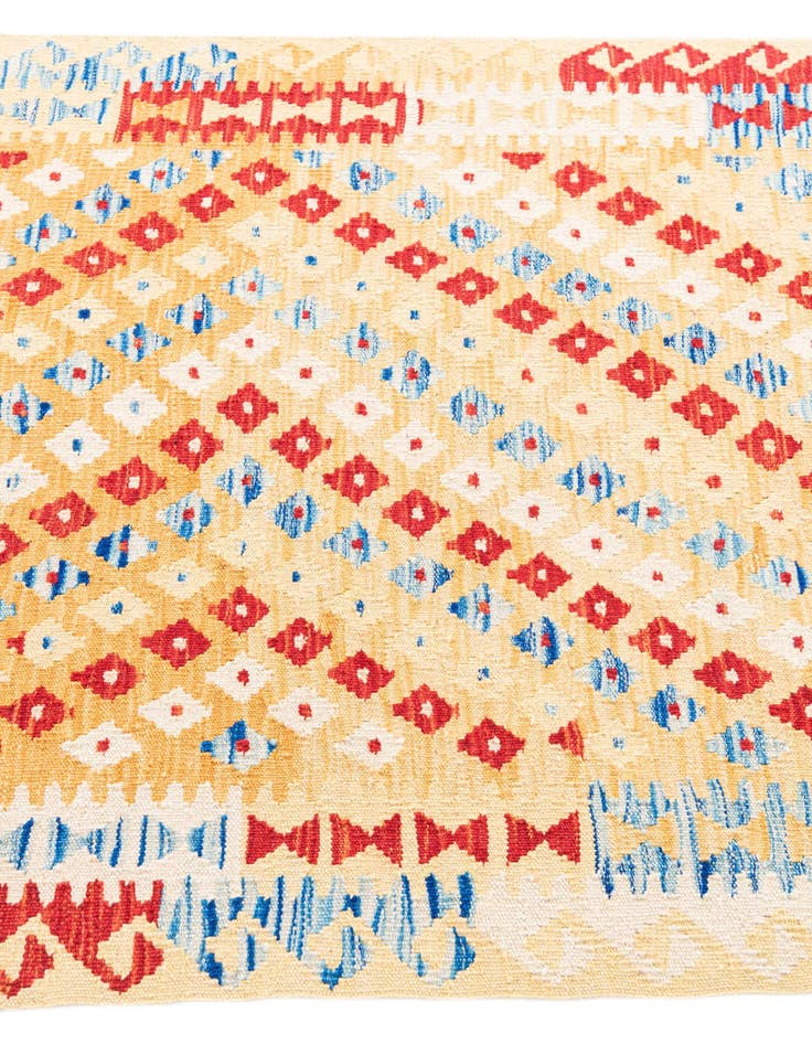 Detail image of  3' 4 x 6' 8  Hand Woven Kilim Maymana Wool Runner Rug