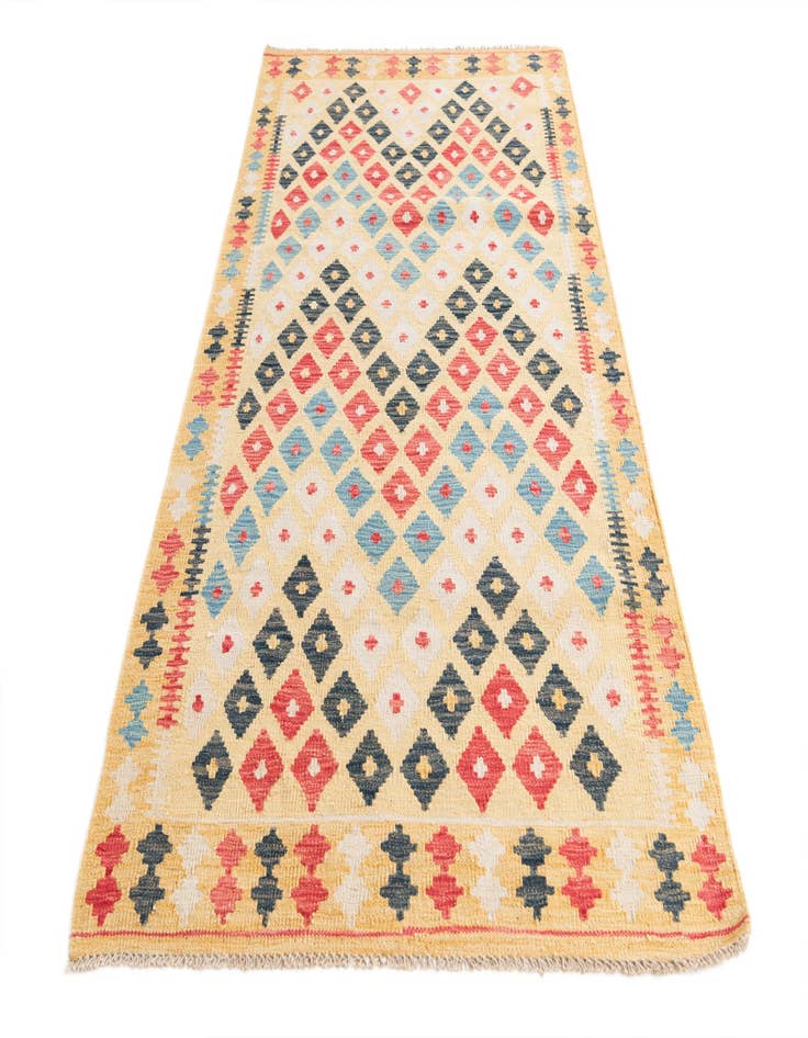 Detail image of  3' 5 x 6' 7  Hand Woven Kilim Maymana Wool Runner Rug