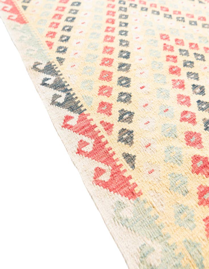 Detail image of  3' 3 x 6' 5  Hand Woven Kilim Maymana Wool Runner Rug