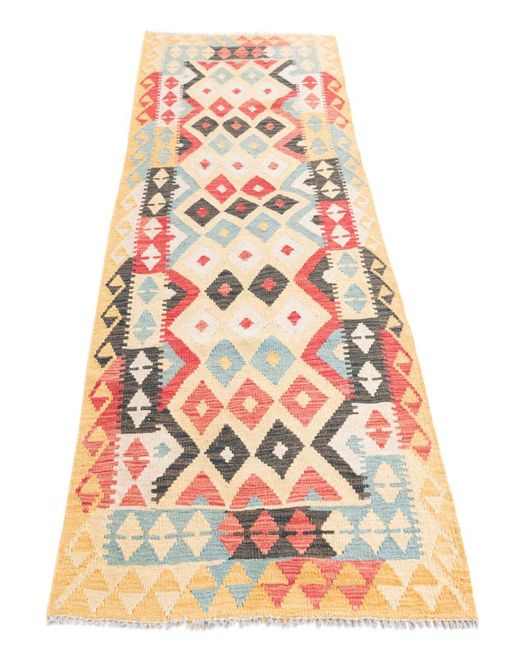 Detail image of  3' 4 x 6' 8  Hand Woven Kilim Maymana Wool Runner Rug