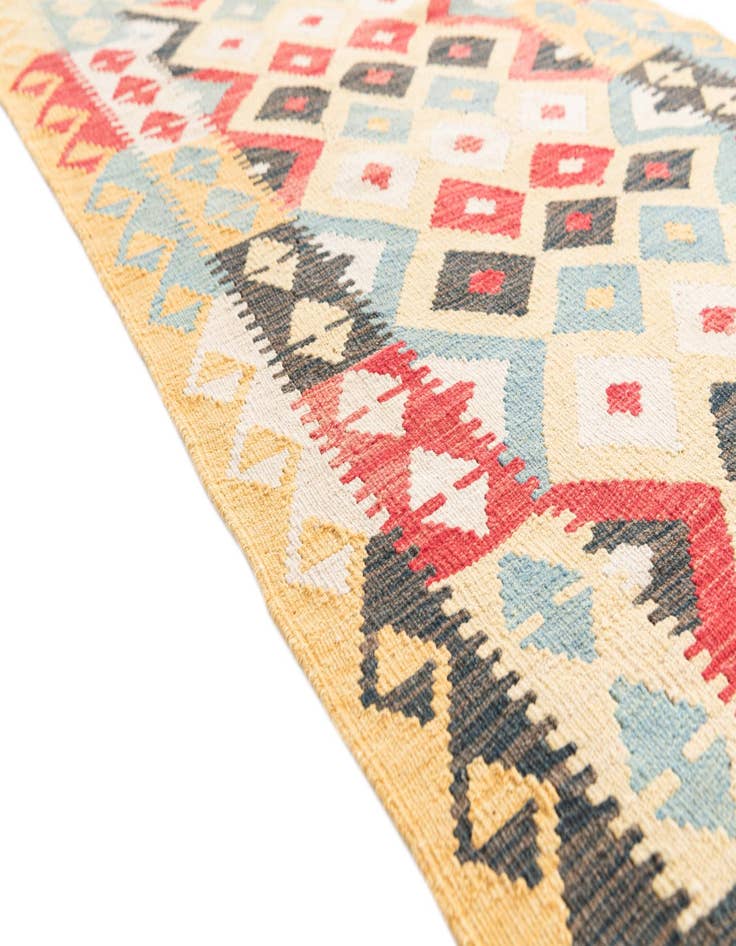 Detail image of  3' 4 x 6' 8  Hand Woven Kilim Maymana Wool Runner Rug