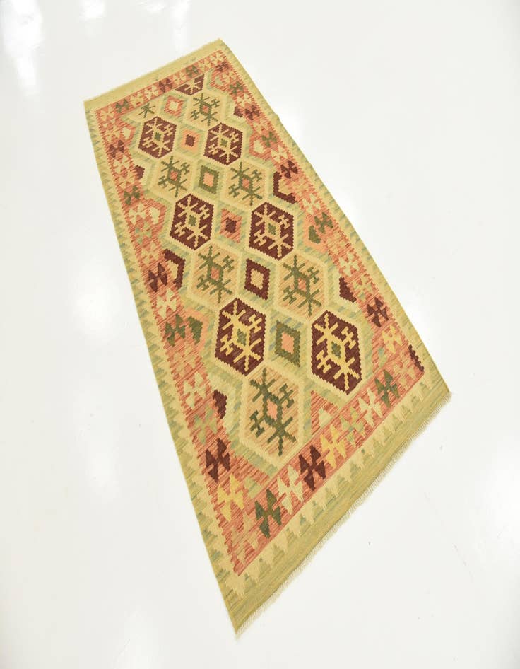 Detail image of  3' 5 x 6' 7  Hand Woven Kilim Waziri Wool Runner Rug