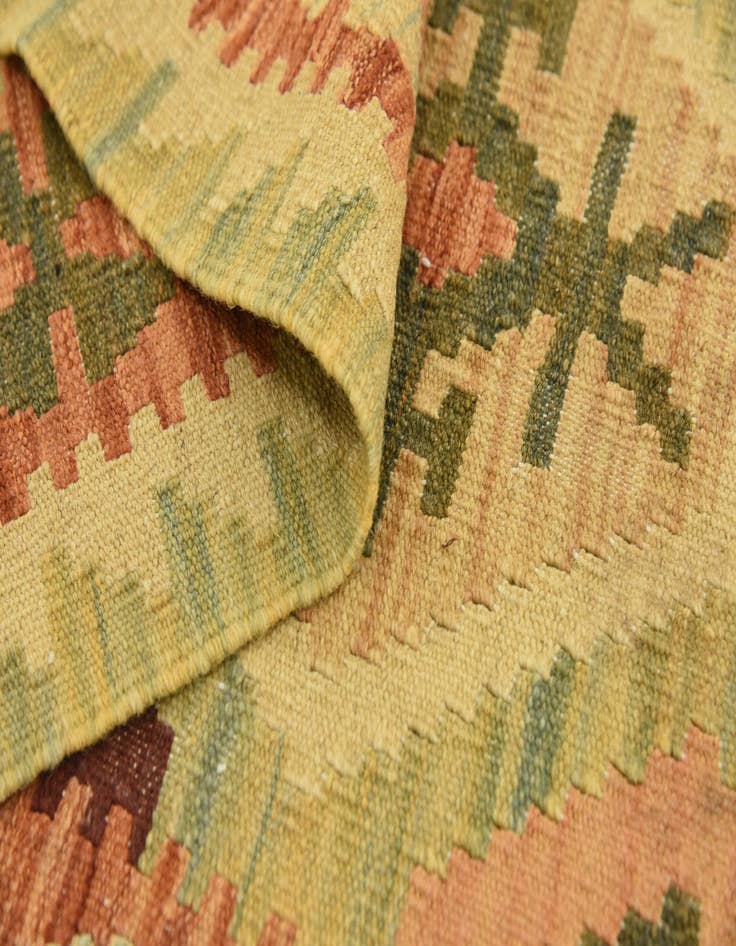 Detail image of  3' 5 x 6' 7  Hand Woven Kilim Waziri Wool Runner Rug