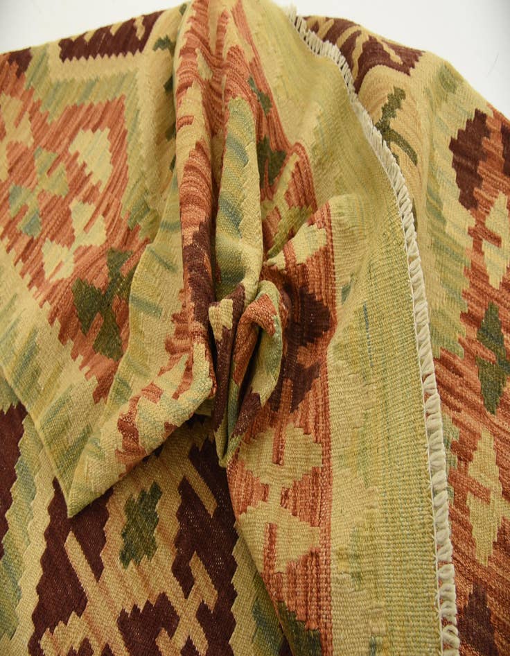 Detail image of  3' 5 x 6' 7  Hand Woven Kilim Waziri Wool Runner Rug