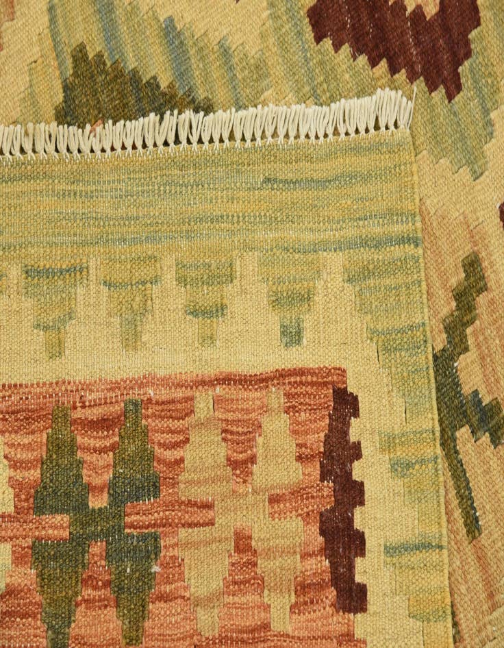 Detail image of  3' 5 x 6' 7  Hand Woven Kilim Waziri Wool Runner Rug