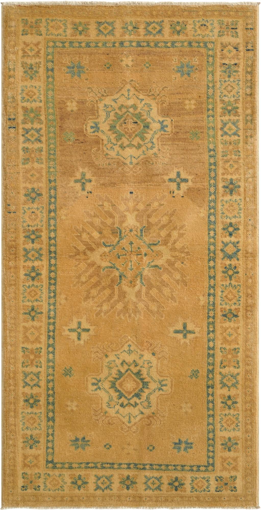  2' 9 x 5' 4  Hand Knotted Oushak Wool Runner Rug