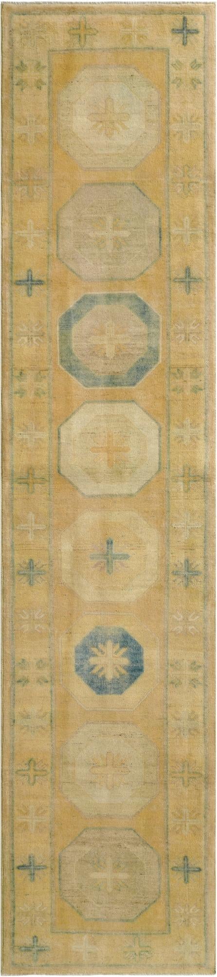  2' 9 x 12' 5  Hand Knotted Oushak Wool Runner Rug