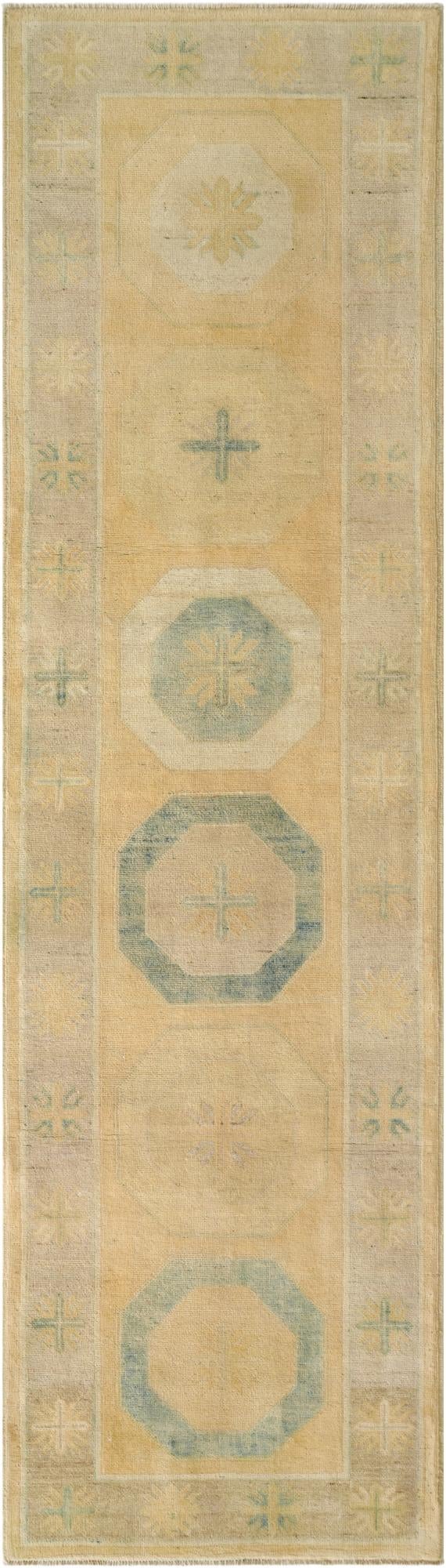  2' 11 x 10' 1  Hand Knotted Oushak Wool Runner Rug