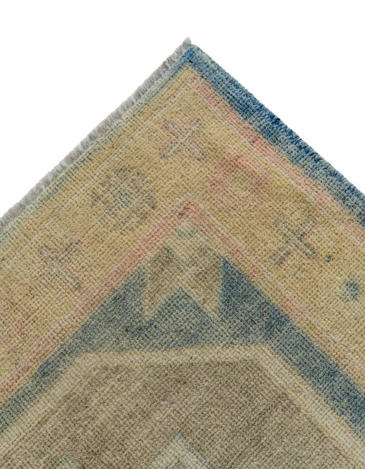 Detail image of 3' 2 x 8' 1 Hand Knotted Oushak Wool Runner Rug