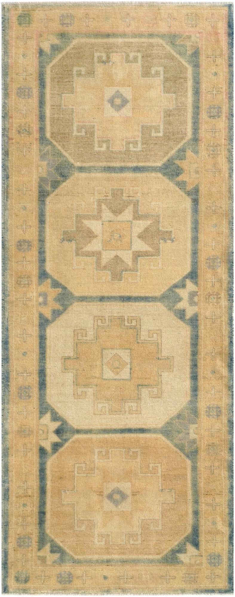 3' 2 x 8' 1 Hand Knotted Oushak Wool Runner Rug