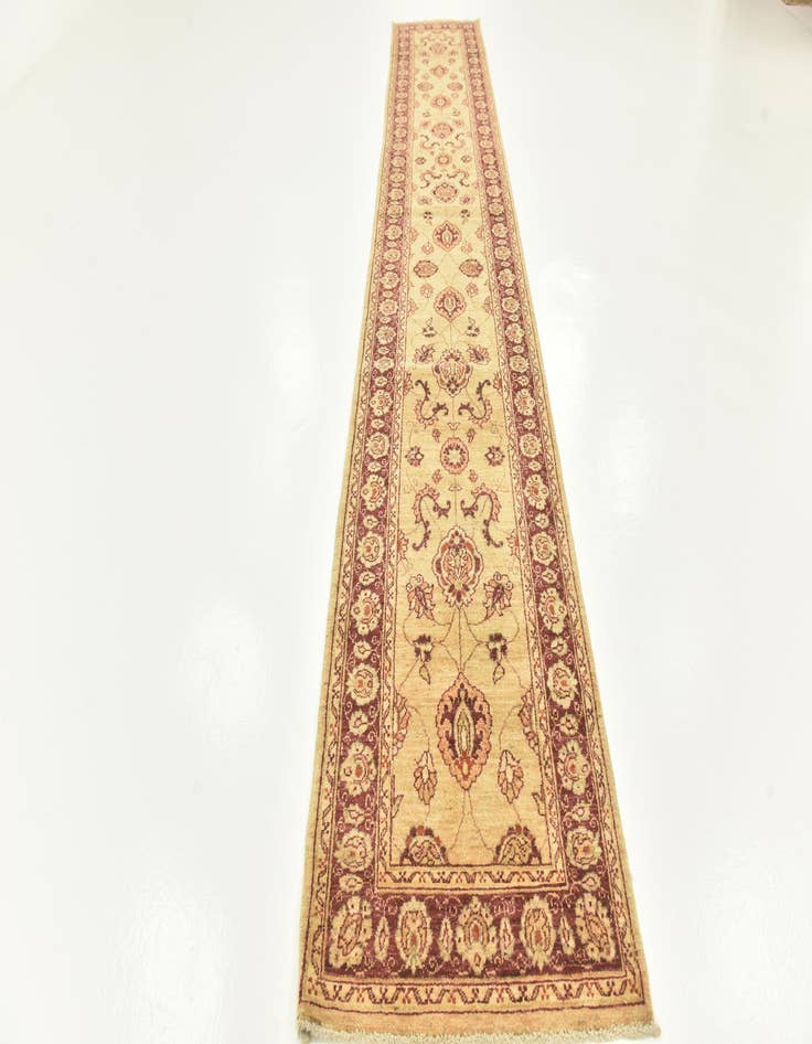 Detail image of  2' 10 x 17' 4  Hand Knotted Peshawar Ziegler Runner Rug