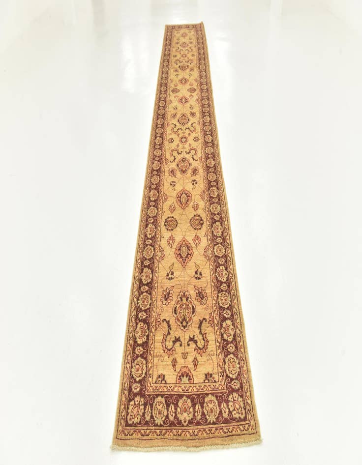 Detail image of  2' 10 x 17' 4  Hand Knotted Peshawar Ziegler Runner Rug