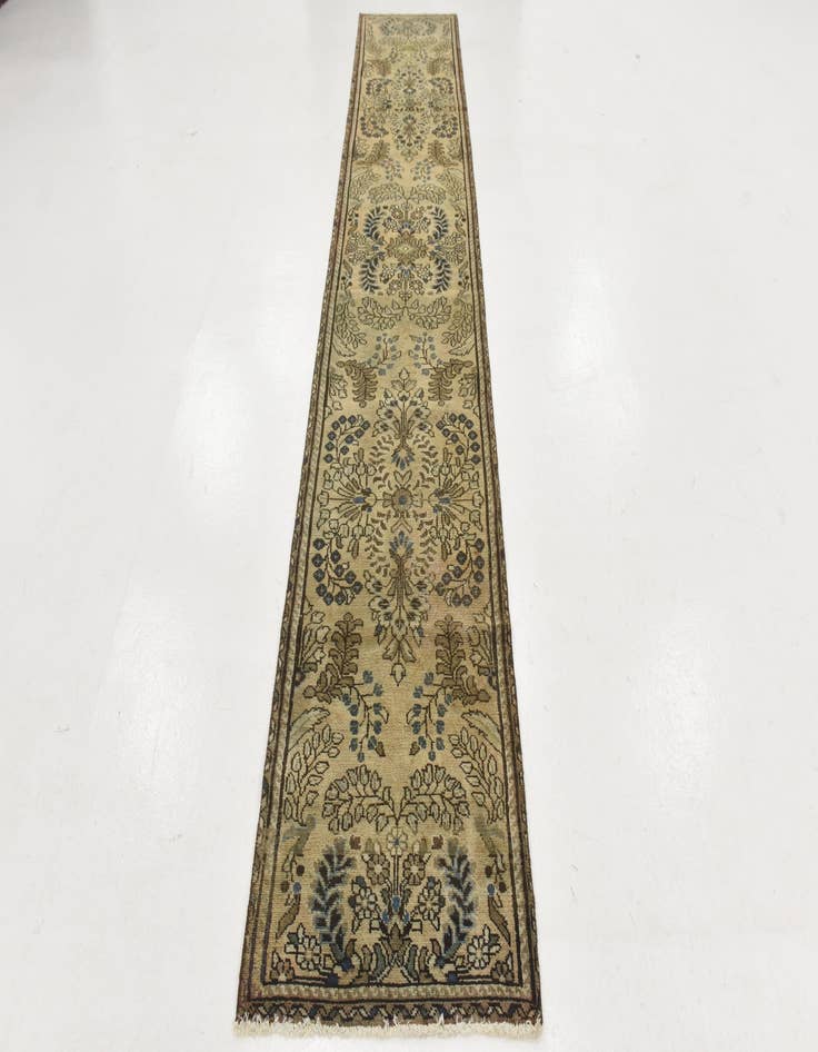 Detail image of 2' 5 x 13' Hand Knotted Ultra Vintage Persian Wool Runner Rug