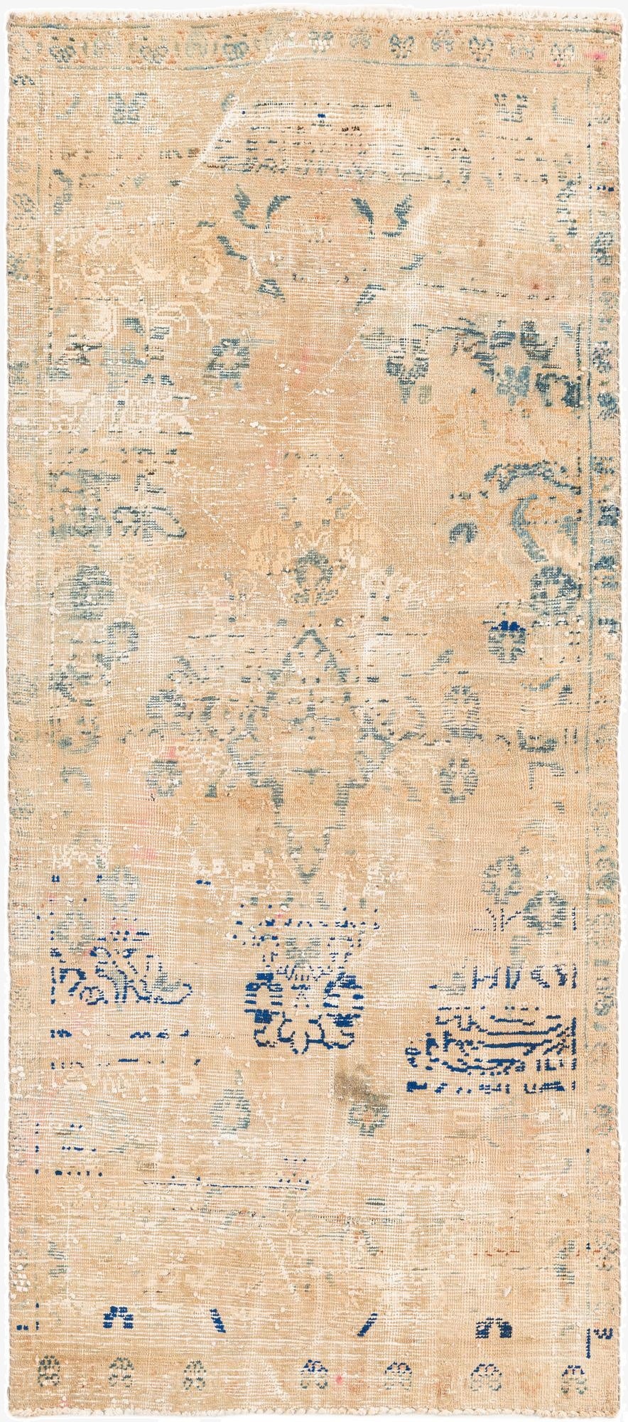  3' x 6' 8  Hand Knotted Ultra Vintage Persian Wool Runner Rug