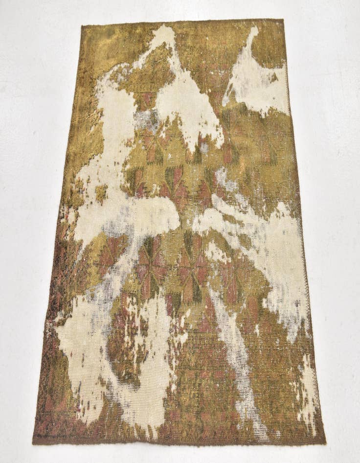 Detail image of  3' 2 x 3' 5  Hand Knotted Ultra Vintage Persian Wool Square Rug