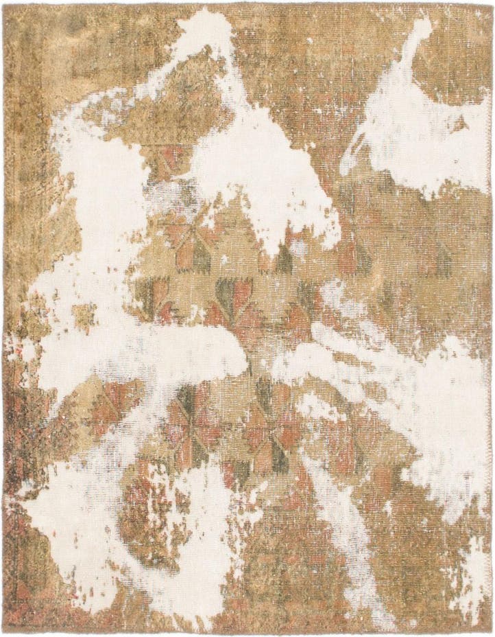  3' 2 x 3' 5  Hand Knotted Ultra Vintage Persian W...