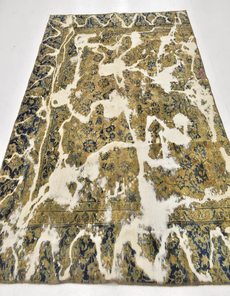 Detail image of  6' 6 x 7' 8  Hand Knotted Ultra Vintage Persian Wool Square Rug