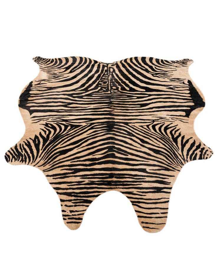 Detail image of  6' 2 x 6' 10 Cowhide Leather Freeform Rug