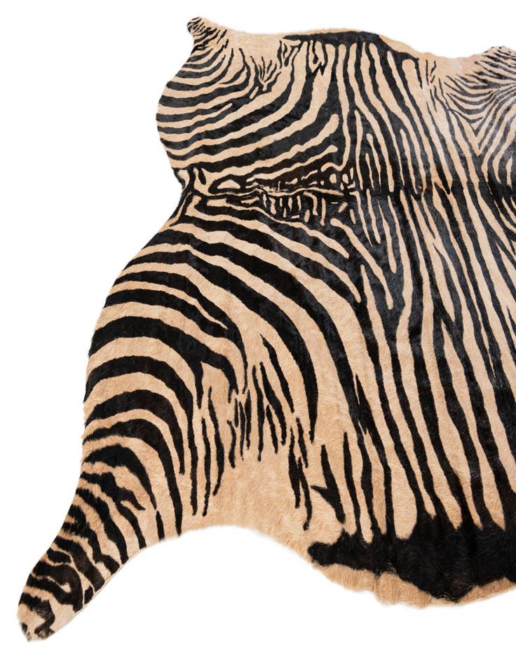 Detail image of  6' 2 x 6' 10 Cowhide Leather Freeform Rug