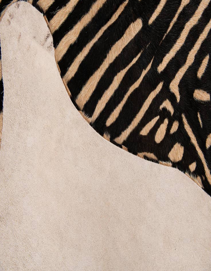 Detail image of  6' 2 x 6' 10 Cowhide Leather Freeform Rug