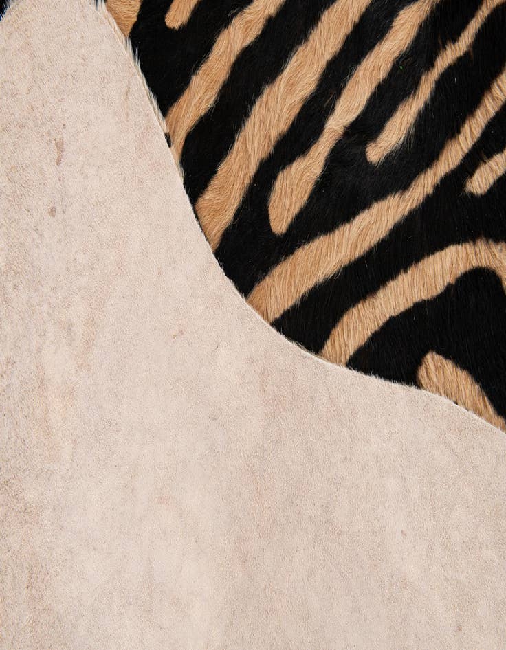 Detail image of  6' 4 x 6' 5 Cowhide Leather Freeform Rug