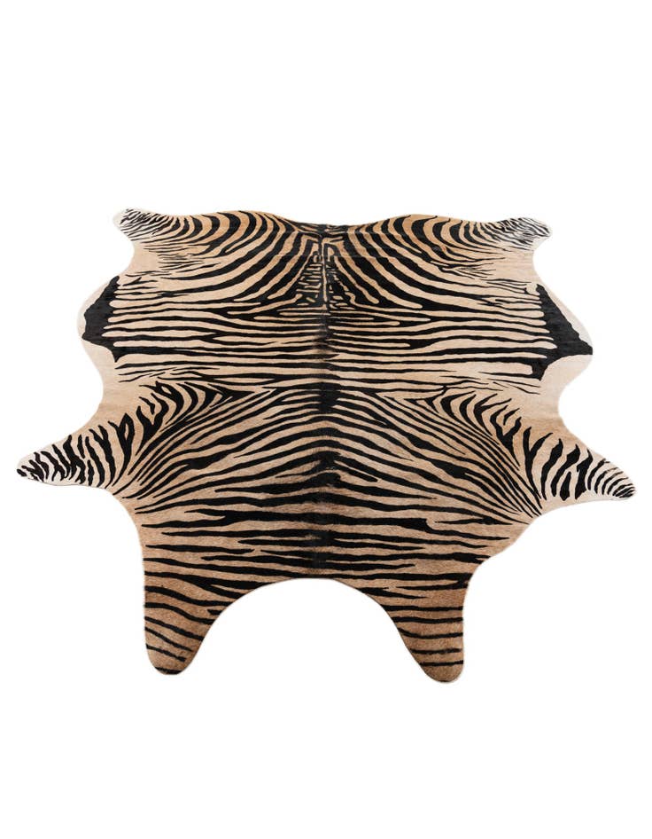 Detail image of  6' 4 x 6' 10 Cowhide Leather Freeform Rug