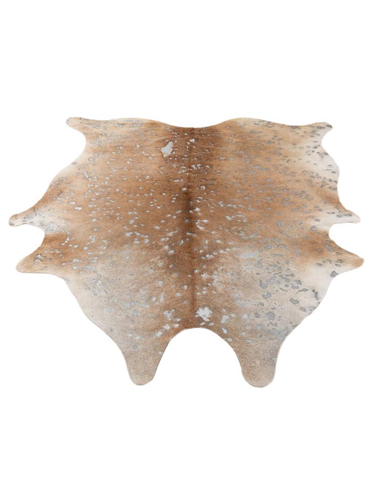 Detail image of  6' 6 x 7' Cowhide Leather Freeform Rug