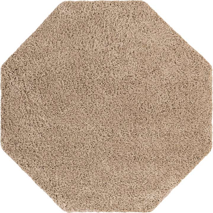 Taupe 6' x 6' Everyday Shag Octagon Rug | Rugs.com